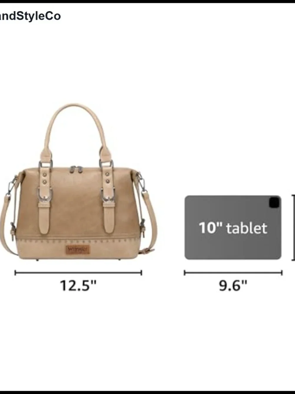 Faux Leather Western Barrel Satchel Handbag with Detachable Strap, 3 Pockets